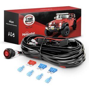 Nilight - NI -WA 06 LED Light Bar Wiring Harness Kit - 2 Leads 12V On Off Switch